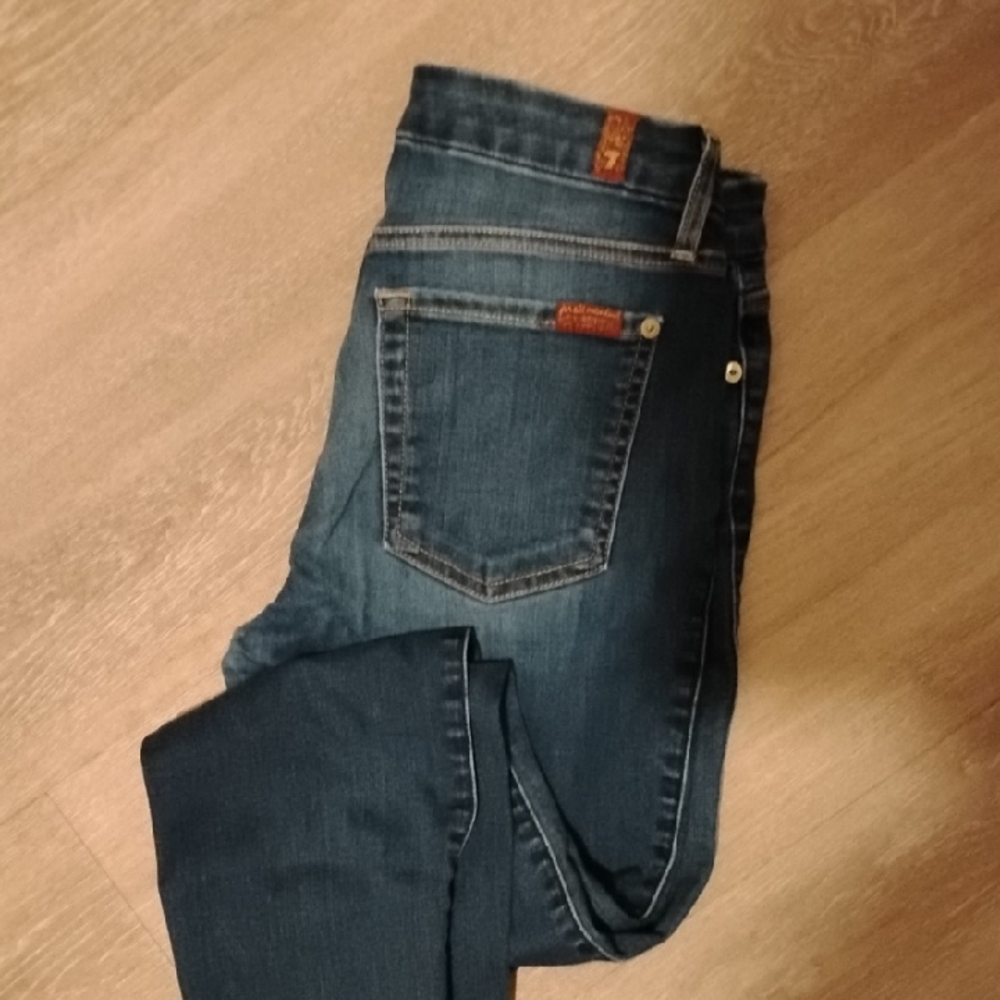 7 For All Mankind Dark Blue Skinny Jeans